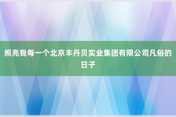 照亮我每一个北京丰丹贝实业集团有限公司凡俗的日子