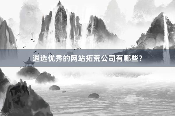 遴选优秀的网站拓荒公司有哪些？