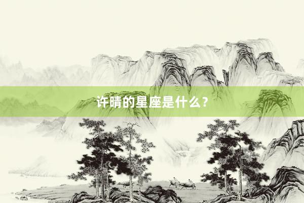 许晴的星座是什么？
